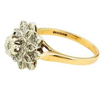 9ct gold Diamond Cluster Ring size M